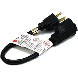 Monoprice 105296 1-Feet 16AWG Power Extension Cord Cable, Black