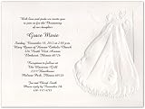 Embossed Christening Gown Baptism Christening Invitations - Set of 20