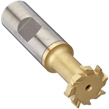 Niagara Cutter TS109 T-Slot Shank Type Cutter, High Speed Steel, TiN Coated, Weldon Shank, 10 Helix Angle, 1" Cutter Diameter, 8 Tooth, 1/2" Width
