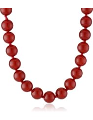 Sterling Silver 8mm Carnelian Bead Necklace, 16"