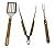 3 Piece Grilling Accessories Set - Tongs, Spatula & Fork - Heavy Duty Stainless Steel Barbecue Grill Tools with Solid Hard Wood Handles - By BBQ-Aid