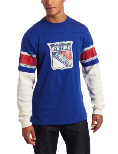 NHL Men's New York Rangers Classics Long Sleeve Thermal Applique Crew (Royal Blue, XX-Large)