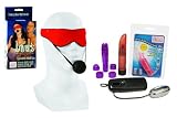 Lover's Headgear Eyemask & Ball Gag Red Bundle - Adult Toy Sex Kit