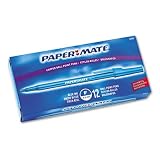 Paper Mate(R) Ballpoint Stick Pens, Fine Point, 0.8 mm, Blue, Box Of 12