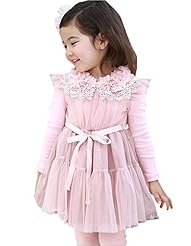 Girls Fall Winter Long Sleeves Lace Party Dress 