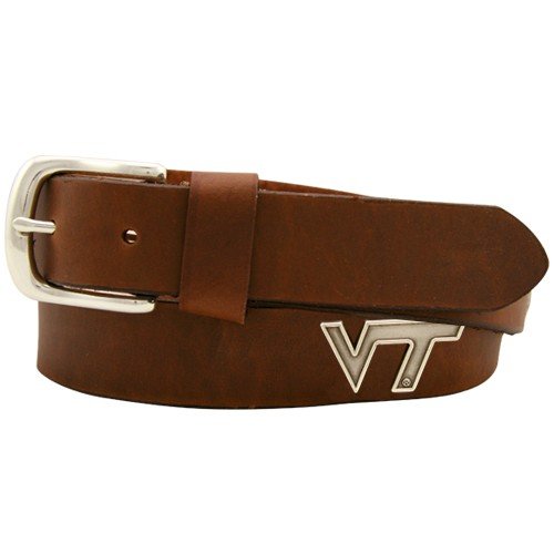 Virginia Tech Hokies Brown Leather Coaches Belt (34)