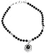 Sterling Silver Jewelry Black Onyx Gemstone Necklace 18.50 inches (gnklc240)