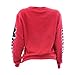 Disney - Women's Mickey Mouse Long Sleeve Vintage Sweatshirt - Red