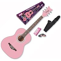 Daisy Rock Debutante Junior Miss Acoustic Bubble Gum Pink Guitar Starter Pack
