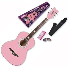 Daisy Rock Debutante Junior Miss Acoustic Bubble Gum Pink Guitar Starter Pack