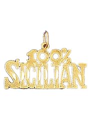 Gold-Plated 925 Sterling Silver 100% Sicilian Pendant