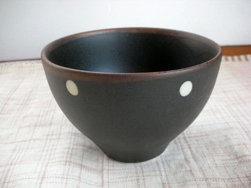 ブラックカフェオレボウル・白ドット【アウトレット品】AZ-MC115