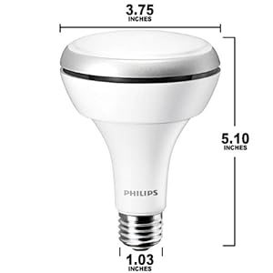 Philips 420554 13-Watt BR30 LED Indoor Flood Light Bulb, Dimmable