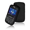 Supergets High Quality Black Keypad Silicone Case For Blackberry Curve 9300 / 8520 Include Screen Protector And Polishing Cloth
