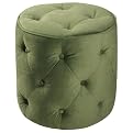 Curves Tufted Round Ottoman - Spring Green