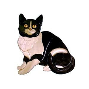 Black and White Cat Intarsia Plan (Woodworking Project Paper Plan)
