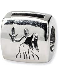 Reflections(tm) Sterling Silver Virgo Zodiac Antiqued Bead / Charm