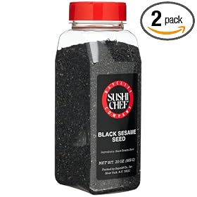 Sushi Chef Black Sesame Seed, 20-Ounce Plastic Containers (Pack of 2)