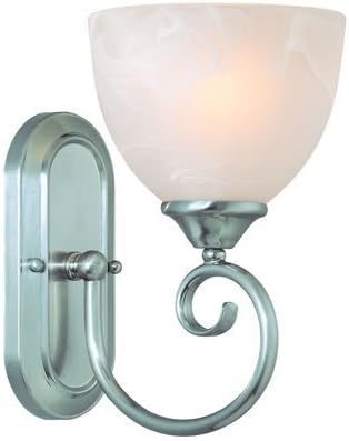 Jeremiah 25301-SN, Raleigh Glass Wall Sconce Lighting, 1 Light, Satin Nickel