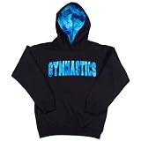 Girls Sweatshirt Gymnastics Hawaiian Style Black with Blue