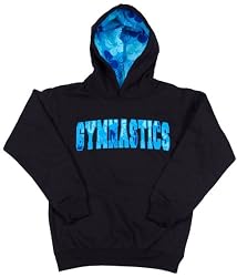 Girls Sweatshirt Gymnastics Hawaiian Style Black with Blue