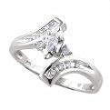 10K White Gold Diamond Accent Ring