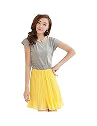 Pleated Fit-and-Flare Above the Knee Cap Sleeves Chiffon/Polyester Skater Dress/Homecoming Dress/Party Dress/Wedding Dress/Mini Dress 