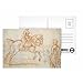 A lady riding side-saddle turns to look at a dismounted rider (graphite & red chalk) by James Seymour - Postcard (Pack of 8) - 6x4 inch - Art247 Highest Quality - Standard Size - Pack Of 8