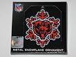 CHICAGO BEARS Team Logo & Colors (3.5") Metallic SNOWFLAKE CHRISTMAS ORNAMENT