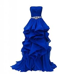 Strapless Rayon Lace-Up Beaded  Quinceanera Dress  With a Sash  and Ruffles
