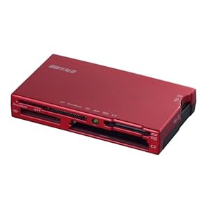 【クリックで詳細表示】iBUFFALO カードリーダー/ライター レッド RED 赤 2倍速 USB2.0バスパワーモデル BSCR06U2RD