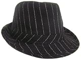 RETRO WIDE PINSTRIPE FEDORA- BLACK & WHITE