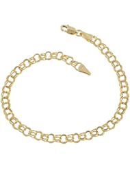 14 Karat Yellow Gold Round Link Charm Bracelet (4.9mm, 8 inch)