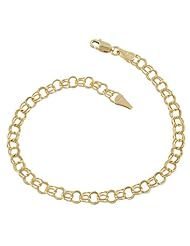 14 Karat Yellow Gold Round Link Charm Bracelet (4.9mm, 7 inch)