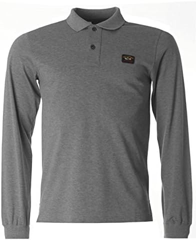 Paul And Shark Long Sleeved Shark Fit Polo GREY XXL
