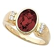 14K Yellow Gold Mozambique Garnet and Diamond Ring