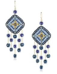 Miguel Ases Multi-Blue Drop Earrings
