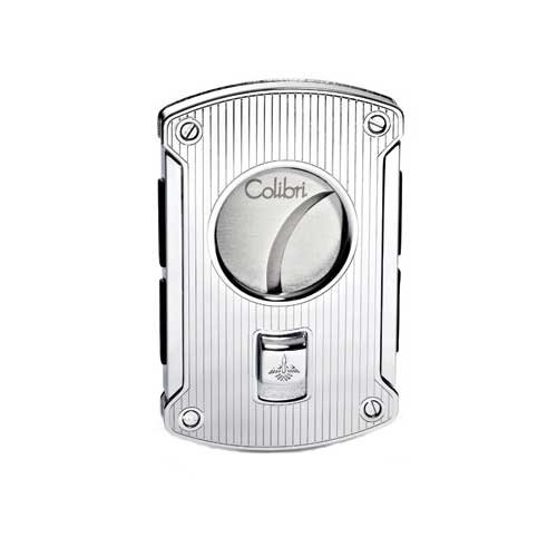 Colibri C-Series Polished Chrome Pinstripe Cigar Cutter - CB-KNF000701