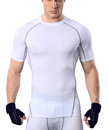 Panegy Men's Compression Short Sleeves Baselayer Underlayer Sportswear Shirt