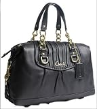 Authentic Coach Gathered Leather Ashley Satchel Convertible Bag 17647 Black