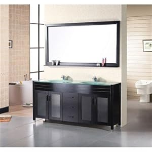  Bathroom Vanity on Waterfall 72 Inch Double Bathroom Vanity   Espresso   Amazon Com