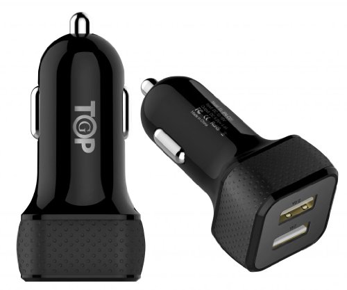 TopG Apple Certified - Lifetime Warranty - 4.4A / 22W Dual-Port USB Car Charger -Portable Travel Charger Rapid Car Charger For Samsung Galaxy S5;The All New HTC One M8 M7 M4, Mini 2; iPhone 5S 5 5C 4S 6, iPad Air 4 3 2, iPad Mini 1 2 Retina, iPad touch, iPod Nano; Samsung Galaxy S4, S3, S2, Note 4 3, 2, Tab S 4, 3, 2 7.0 8.0 10.1;LG Optimus G3 G2, Flex,G2 Mini,G Pro 2,G Pad 7.0 8.0 8.3 10.1; Google Nexus 5 4 7 8 FHD 2;Other Android Smartphone/Tablets (Black)