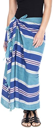 Silly yogi Women's Classic Kikoy Beach Sarong Scarf-Navy-One Size