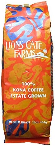 100% Kona Coffee Lion's Gate Farms Estate Grown Medium Roast 16oz (Whole Bean)