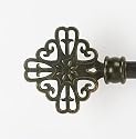 Achim Home Furnishings Buono II Versailles Curtain Rod with Finials, 86-Inch Extends to 150-Inch