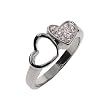Joined Hearts CZ Sterling Silver Ring