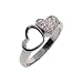 Jewelry : Eve's Addiction Joined Hearts CZ Sterling Silver Ring