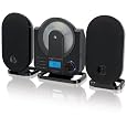 GPX HC208B Home Music System Vertical CD Player with AM/FM Radio and Digital Clock Includes Remote Control (Black)