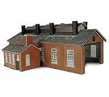 Metcalfe PN113 N Gauge Red Brick Engine Shed 2 Track - Card Kit