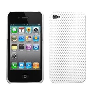 Mesh Faceplate Hard Case / Cover / Shell for Apple iPhone 4 / 4G - White